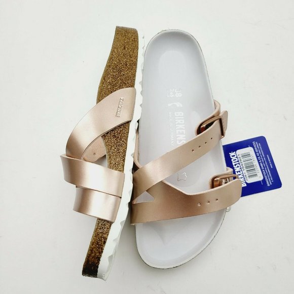 BIRKENSTOK Women Yao Balance  Leather Sandals--Metallic Copper - Picture 4 of 9